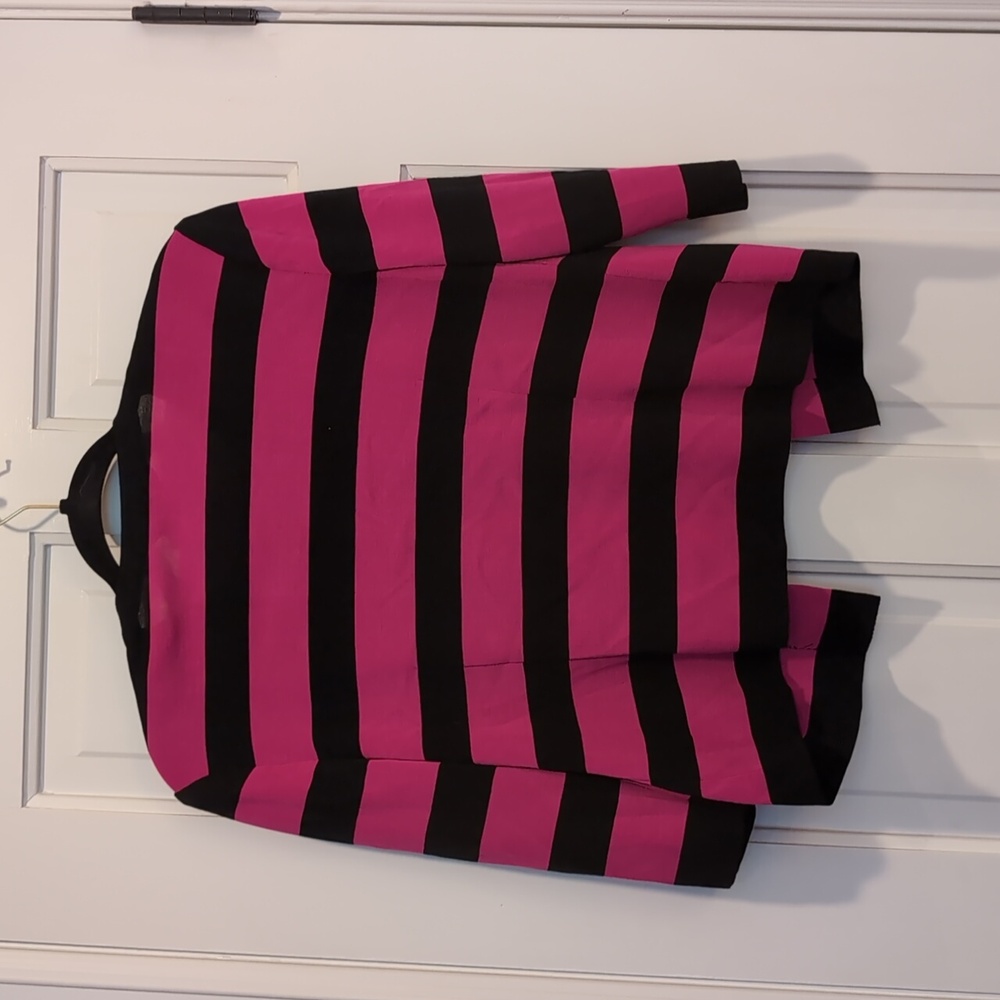 Ming Wang Pink and Black Striped Blazer - Picture 5 of 5